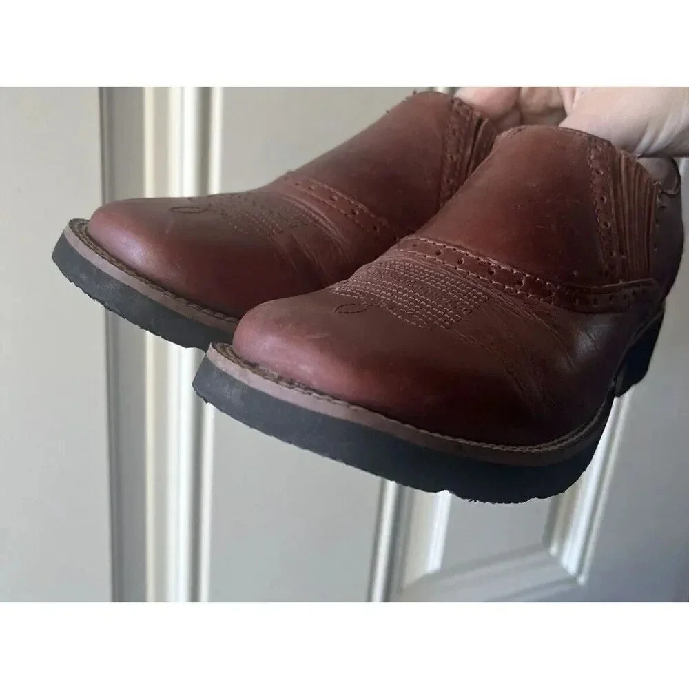 Roper Slip On Loafers Boot Look Brown Size 5.5 Women’s Western Style